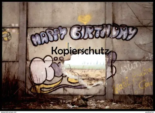 ÄLTERE POSTKARTE JULIUS KÜGLER TRAUDL KAISER HAPPY BIRTHDAY, DEAR BERLINER MAUER THE WALL LE MUR BERLIN Art cpa AK