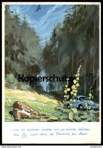 ALTE POSTKARTE VOLKSWAGEN VICTOR MUNDORFF VW KÄFER WERBUNG REKLAME Coccinelle Auto car cpa AK Ansichtskarte postcard