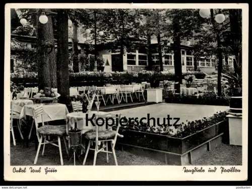 ALTE POSTKARTE BERLIN ZEHLENDORF ONKEL TOMS HÜTTE TANZDIELE UND PAVILLON COCKTAIL SEKT cpa postcard AK Ansichtskarte