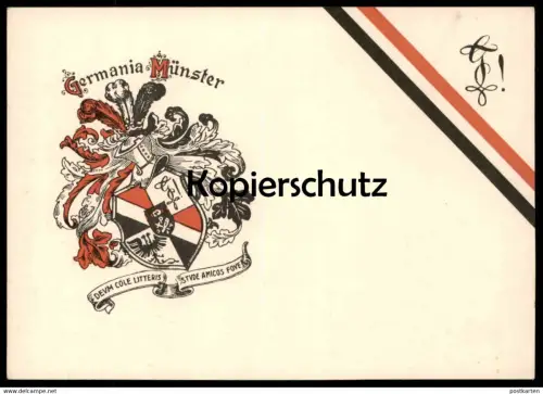 ALTE POSTKARTE KSTV GERMANIA MÜNSTER STUDENTENVERBINDUNG Studentika Couleurkarte Studentica Ansichtskarte cpa postcard