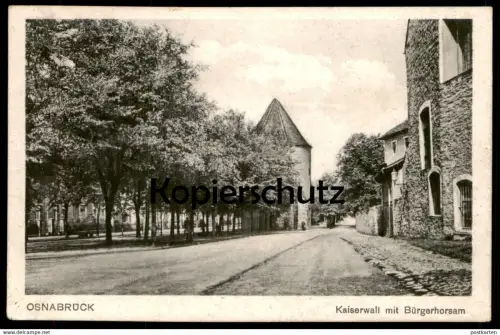ALTE POSTKARTE OSNABRÜCK KAISERWALL MIT BÜRGERHORSAM cpa AK Ansichtskarte postcard