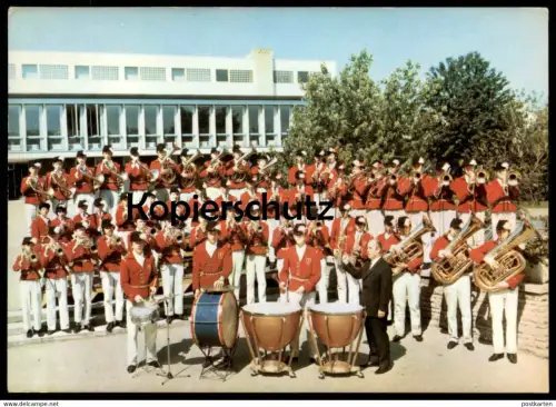 ÄLTERE POSTKARTE AALEN STANDKONZERT VOR DER STADTHALLE  JUGENDKAPELLE DER STADT Kapelle Musik music Orchester orchestra