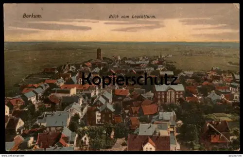 ALTE POSTKARTE BORKUM BLICK VOM LEUCHTTURM PANORAMA TOTALANSICHT GESAMTANSICHT lighthouse phare Ansichtskarte postcard