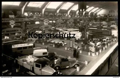 ALTE POSTKARTE IAA BERLIN 1933 INTERNATIONALE AUTOMOBIL AUSSTELLUNG JUNKERS BRENNABOR KRUPP LINDNER LKW CAMION IAA car