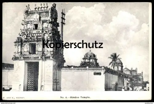 ALTE POSTKARTE TANJORE HINDOO TEMPLE EDITOR WIELE UND KLEIN MADRAS Tempel India Indien cpa AK postcard Ansichtskarte