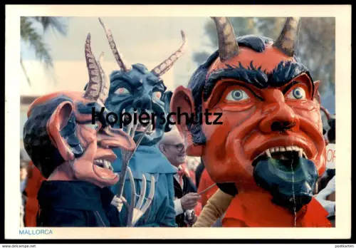 ÄLTERE POSTKARTE MALLORCA DIMONIS FEST SANT ANTONI Dämon Teufel devil Karneval carnival cpa AK postcard Ansichtskarte