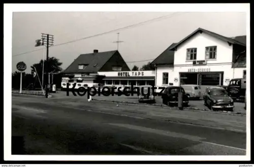 ALTE PHOTO POSTKARTE ODENSE HOTEL TAPS GULF AUTO SERVICE Tankstelle filling petrol station cpa AK postcard Ansichtskarte
