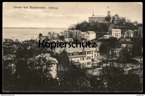 ALTE POSTKARTE GRUSS AUS BLANKENESE SÜLLBERG SOLDAT SCHREIBT VOM ERLEBNIS BEIM MILITÄR 1918 Ansichtskarte postcard cpa