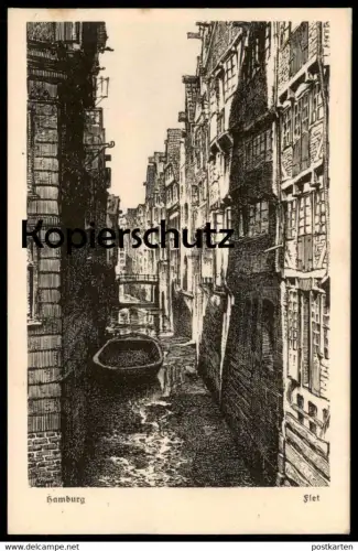 ALTE KÜNSTLER POSTKARTE HAMBURG FLET SPEICHERHÄUSER VERLAG VON SEGGERN AK Ansichtskarte postcard cpa