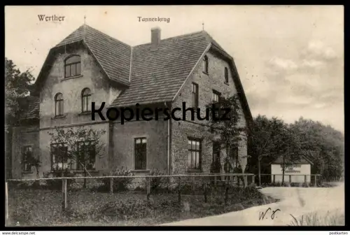 ALTE POSTKARTE WERTHER RESTAURATION ZUM TANNENKRUG 1906 Gasthof Gastwirtschaft Ansichtskarte cpa AK postcard