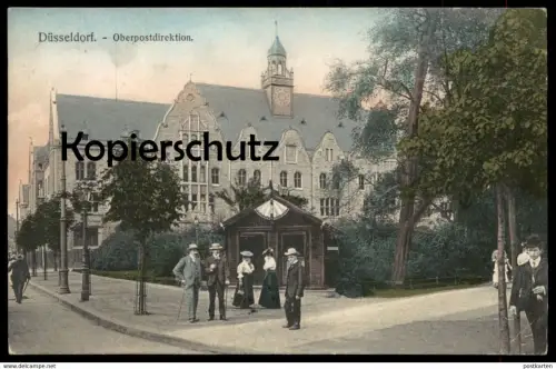ALTE POSTKARTE DÜSSELDORF OBERPOSTDIREKTION Postdirektion Post Frauen Männer Hüte Hut hat chapeau Ansichtskarte postcard