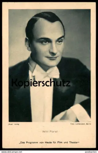 ALTE POSTKARTE WILLI FORST FLIEGE SCHAUSPIELER Actor Acteur cinema Kino Film Ein Tango für dich Ansichtskarte postcard