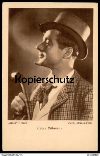 ALTE POSTKARTE HEINZ RÜHMANN HUT GEHSTOCK SCHAUSPIELER Actor cinema Kino Film Lumpacivagabundus Ansichtskarte postcard