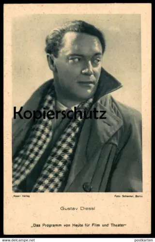 ALTE POSTKARTE GUSTAV DIESSL SCHAL SCHAUSPIELER Actor Acteur cinema Kino Film Die Liebe des Maharadscha cpa postcard AK