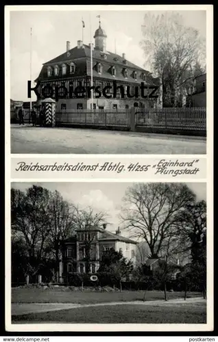 ALTE POSTKARTE PFUNGSTADT REICHSARBEITSDIENSTLAGER ABTEILUNG 4/255 EGINHARD RAD Lager Soldat camp Ansichtskarte postcard
