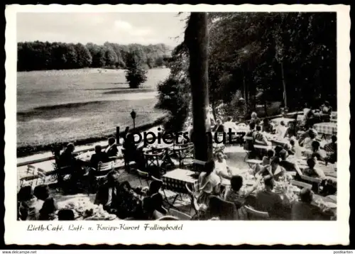 ALTE POSTKARTE FALLINGBOSTEL LIETH-CAFÉ IM BÖHMETAL E. Wischmann Freikegelbahn Freibad 2 Minuten Ansichtskarte postcard