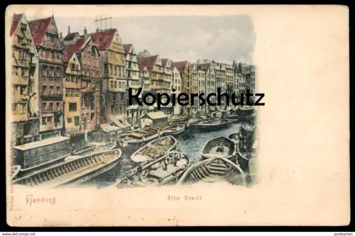 ALTE POSTKARTE HAMBURG ALTE STADT SCHIFFE SPEICHERSTADT BOOTE Boot Schiff Fleet Ansichtskarte postcard AK cpa