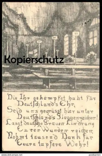 ALTE KÜNSTLER POSTKARTE VERBAND- UND ERFRISCHUNGSSTELLE BREMER BAHNHOF OSNABRÜCK cpa postcard AK Ansichtskarte