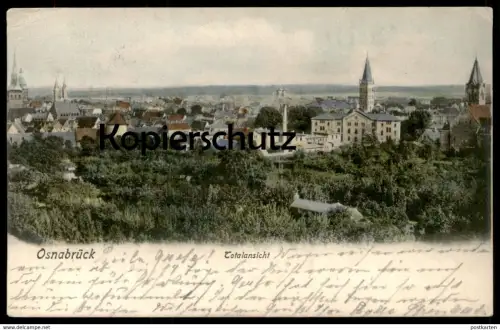ALTE POSTKARTE OSNABRÜCK TOTALANSICHT Panorama Gesamtansicht Total cpa postcard AK Ansichtskarte