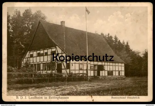 ALTE POSTKARTE B. D. J. LANDHEIM IN RATTINGHAUSEN BONNUSBUND OSNABRÜCK BAD ESSEN cpa postcard AK Ansichtskarte