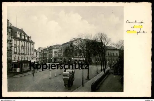ALTE POSTKARTE OSNABRÜCK A-H-PLATZ Osnabrücker Zeitung Strassenbahn tram tramway postcard AK Ansichtskarte