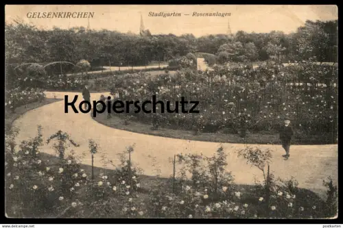 ALTE POSTKARTE GELSENKIRCHEN STADTGARTEN ROSENANLAGEN Rosen Garten Kind enfant child postcard cpa AK Ansichtskarte