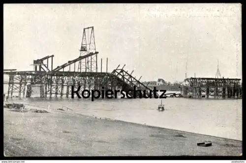 ALTE POSTKARTE DIE IM BAU BEGRIFFENE EINGESTÜRZTE SÜDBRÜCKE ZU KÖLN AM RHEIN 9. JULI 1908 Ansichtskarte postcard AK cpa