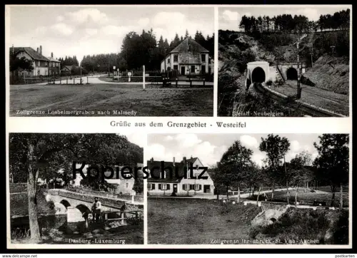 ALTE POSTKARTE GRÜSSE AUS DEM GRENZGEBIET WESTEIFEL DASBURG BLEIALF LOSHEIMERGRABEN ST. VITH Ansichtskarte postcard cpa