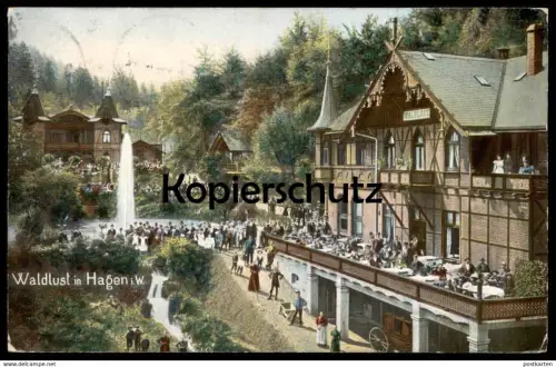 ALTE POSTKARTE WALDLUST IN HAGEN IN WESTFALEN BES. HUGO BRACKELSBERG AK cpa postcard Ansichtskarte