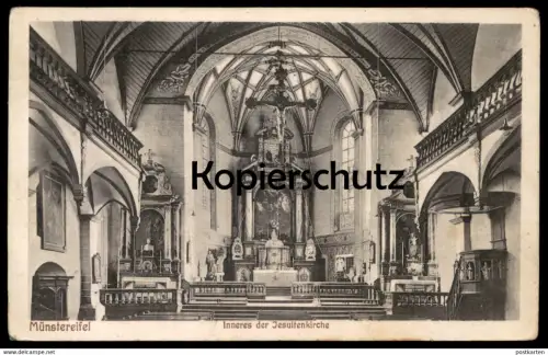 ALTE POSTKARTE BAD MÜNSTEREIFEL INNERES DER JESUITENKIRCHE KIRCHE INNENANSICHT AK Ansichtskarte postcard cpa