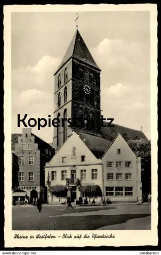 ALTE POSTKARTE RHEINE IN WESTFALEN BLICK AUF DIE PFARRKIRCHE Kirche church cpa postcard Ansichtskarte AK