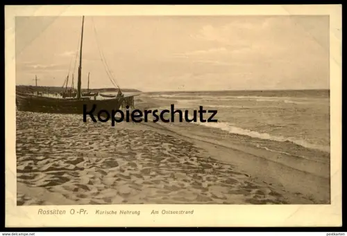 ALTE POSTKARTE ROSSITTEN OSTPREUSSEN KURISCHE NEHRUNG AM OSTSEESTRAND cpa postcard AK Ansichtskarte