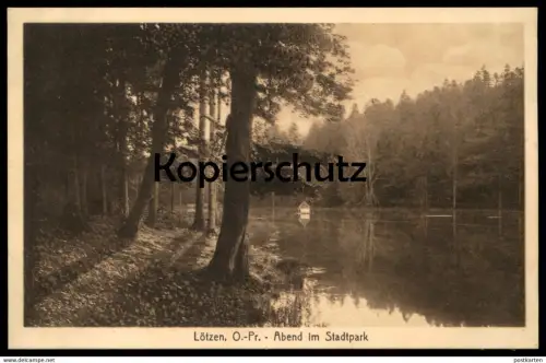 ALTE POSTKARTE LÖTZEN OSTPREUSSEN ABEND IM STADTPARK Gizycko Polen Polska cpa postcard AK Ansichtskarte