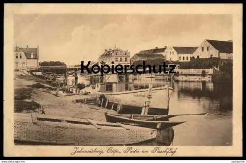 ALTE POSTKARTE JOHANNISBURG OSTPREUSSEN PARTIE AM PISSEKFLUSS BOOT DEUTSCHLAND PISZ cpa postcard AK Ansichtskarte