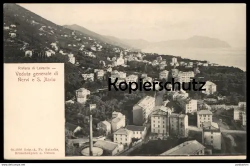 ALTE POSTKARTE RIVIERA DI LEVANTE VEDUTA GENERALE DI NERVI E S. ILARIO Ansichtskarte AK cpa postcard