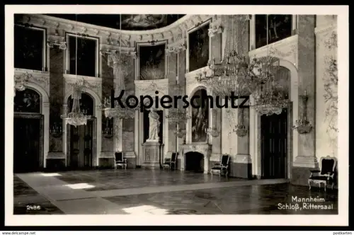 ALTE POSTKARTE MANNHEIM SCHLOSS SCHLOSSMUSEUM RITTERSAAL Saal castle chateau AK Ansichtskarte postcard cpa