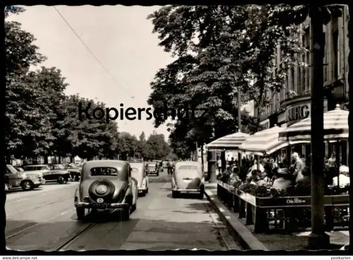 ALTE POSTKARTE DÜSSELDORF KÖNIGSALLEE Autos Auto car Borgward Volvo AK Ansichtskarte cpa postcard