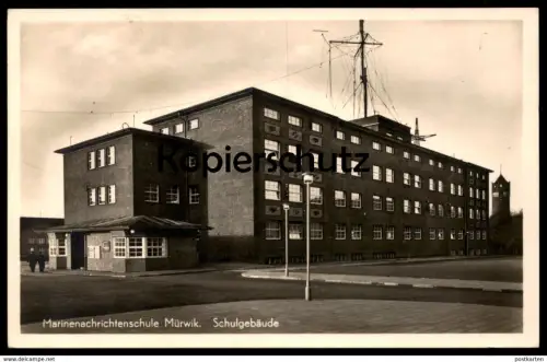 ALTE POSTKARTE MARINENACHRICHTENSCHULE MÜRWIK SCHULGEBÄUDE FLENSBURG MARINESCHULE AK Ansichtskarte cpa postcard