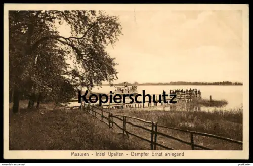 ALTE POSTKARTE MASUREN INSEL UPALTEN DAMPFER ERNST ANLEGEND Upalty Schiff steam ship AK Ansichtskarte cpa postcard