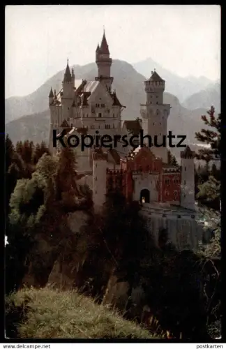 ALTE POSTKARTE KGL. SCHLOSS NEUSCHWANSTEIN FARBEN PHOTOS LUMIÈRE HILDENBRAND König Ludwig II. Ansichtskarte AK postcard