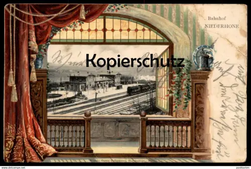 ALTE PRÄGE POSTKARTE BAHNHOF NIEDERHONE ZUG DAMPFLOK ESCHWEGE station gare train cpa postcard Ansichtskarte AK