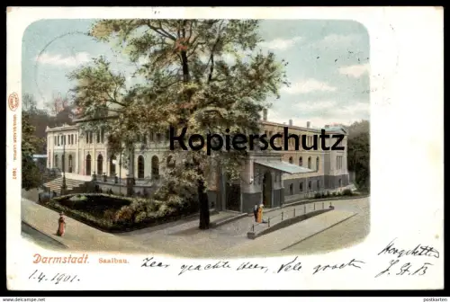ALTE POSTKARTE DARMSTADT SAALBAU 1901 postcard Ansichtskarte AK cpa