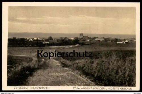ALTE POSTKARTE OSTSEEBAD HEILIGENHAFEN TOTALANSICHT VON DER LANDSEITE GESEHEN PANORAMA cpa AK postcard Ansichtskarte