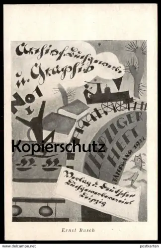 ALTE POSTKARTE ERNST BUSCH LEIPZIG LEIPZIGER HEFTE ARCHIV FÜR BUCHGEWERBE & GRAPHIK 1922 Buch postcard Ansichtskarte cpa