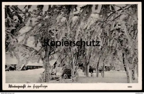 ALTE POSTKARTE WINTERPRACHT IM ERZGEBIRGE WINTER KARREN SACHSEN Schnee snow hiver AK cpa postcard Ansichtskarte