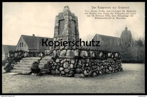 ALTE POSTKARTE DER KAISERSTEIN VOR GRABNICK WINTERSCHLACHT MASUREN Lyck Grabnik Stare Juchy Ostpreussen cpa postcard AK