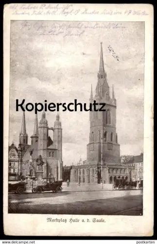 ALTE POSTKARTE HALLE AN DER SAALE 1916 UNSEREN TAPFEREN KRIEGERN VERKEHRSVEREIN HALLE MARKTPLATZ cpa AK Ansichtskarte