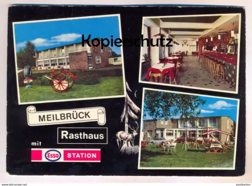 ÄLTERE POSTKARTE RASTHAUS MOTEL SCHILLIG MEILBRÜCK ESSO STATION MECKEL Bitburger Land cpa postcard AK Ansichtskarte