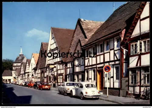 ÄLTERE POSTKARTE HOLZMINDEN WESER HINTERE STRASSE OPEL VW KÄFER BMW Auto Autos car cars cpa postcard AK Ansichtskarte