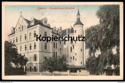 ALTE POSTKARTE BOPPARD HAUSHALTUNGS-PENSIONAT Haushaltungspensionat Ansichtskarte cpa postcard AK